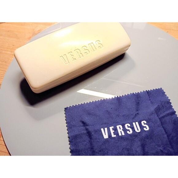 Vintage VERSUS Versace Sunglasses Empty Case Pearl Rare 80s Storage Box + cloth main image 5